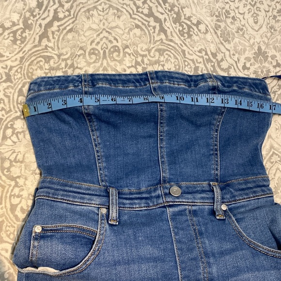 Anthropologie , The Madi Strapless Denim Midi Dress by Pilcro, Md ,EUC - Picture 13 of 14